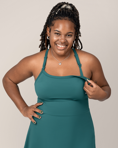 Kindred Bravely Stevie Active Racerback Nursing Dress Teal