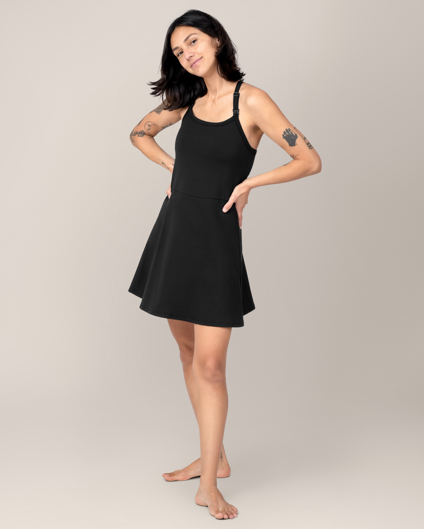 Kindred Bravely Stevie Active Racerback Nursing Dress Black