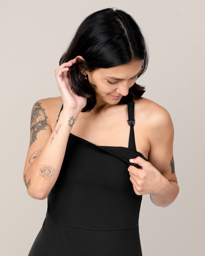 Kindred Bravely Stevie Active Racerback Nursing Dress Black