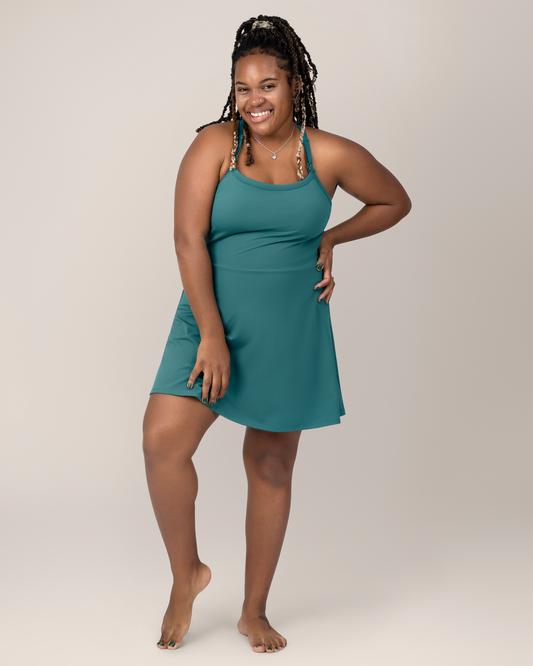 Kindred Bravely Stevie Active Racerback Nursing Dress Teal