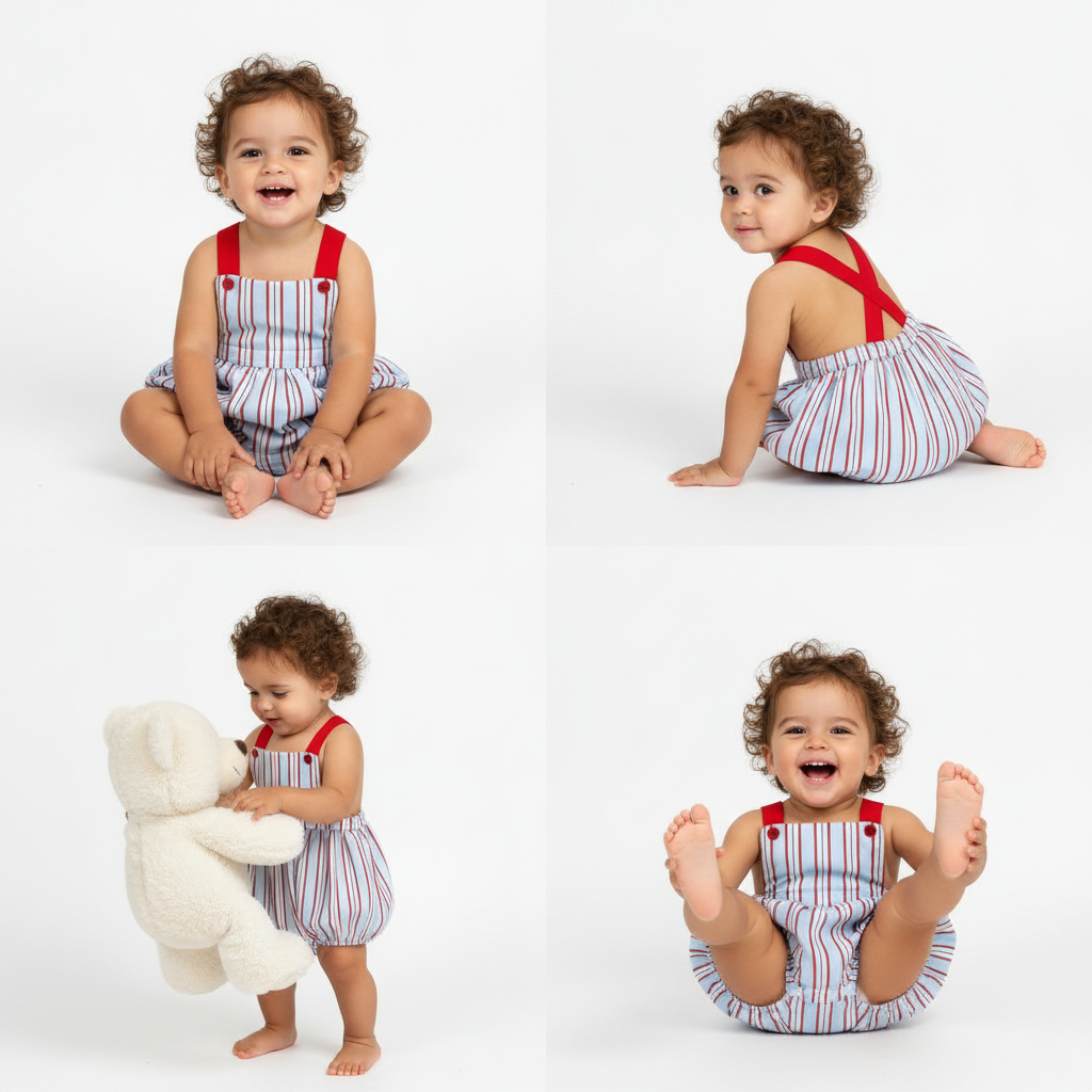The Little Lemons Company All-American Stripes Bubble Romper