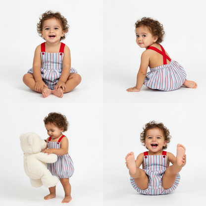 The Little Lemons Company All-American Stripes Bubble Romper