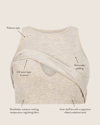 Kindred Bravely Sublime Bamboo Maternity & Nursing Longline Bra Top Black