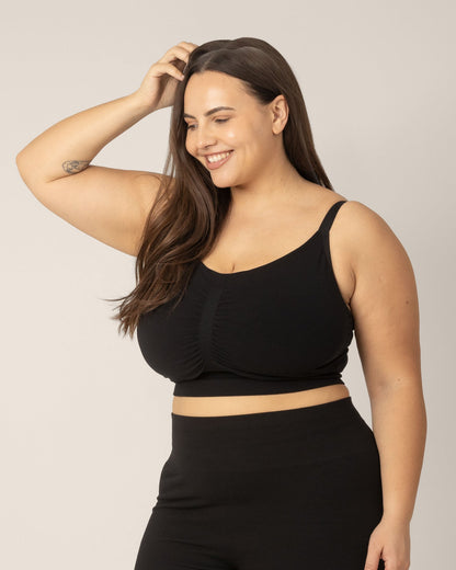 Kindred Bravely Sublime Bamboo Hands-Free Pumping Lounge & Sleep Bra Black
