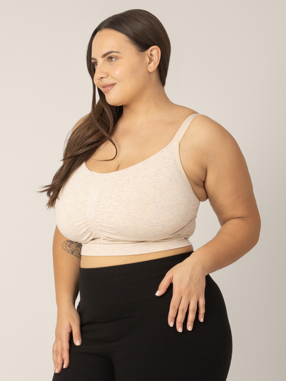 Kindred Bravely Sublime Bamboo Hands-Free Pumping Lounge & Sleep Bra Oatmeal Heather