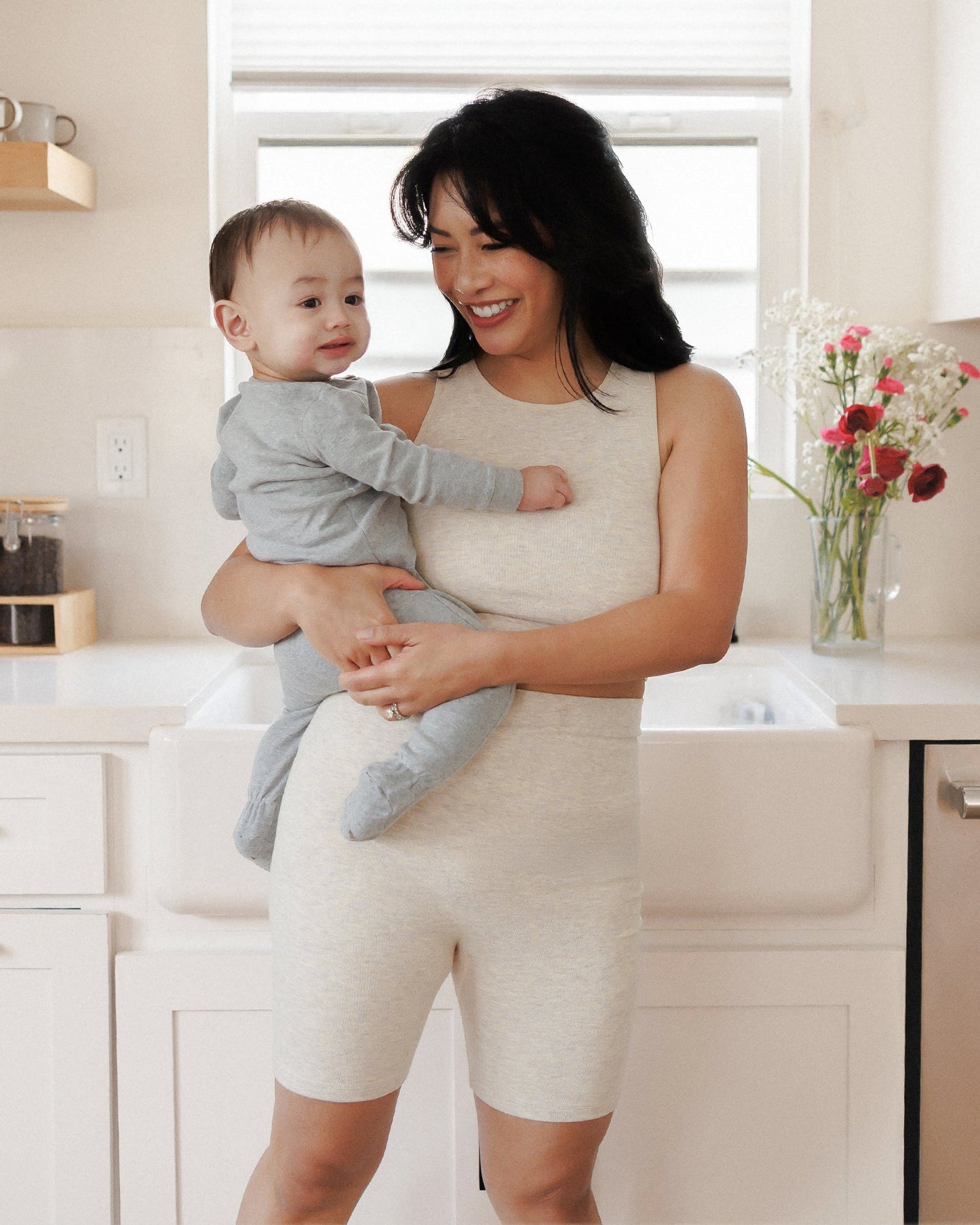 Kindred Bravely Sublime Bamboo Maternity & Nursing Longline Bra Top Oatmeal Heather