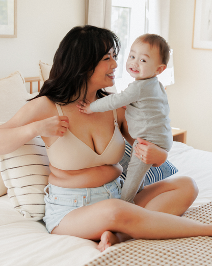 Kindred Bravely Signature Sublime Contour Hands-Free Pumping & Nursing Bra Beige