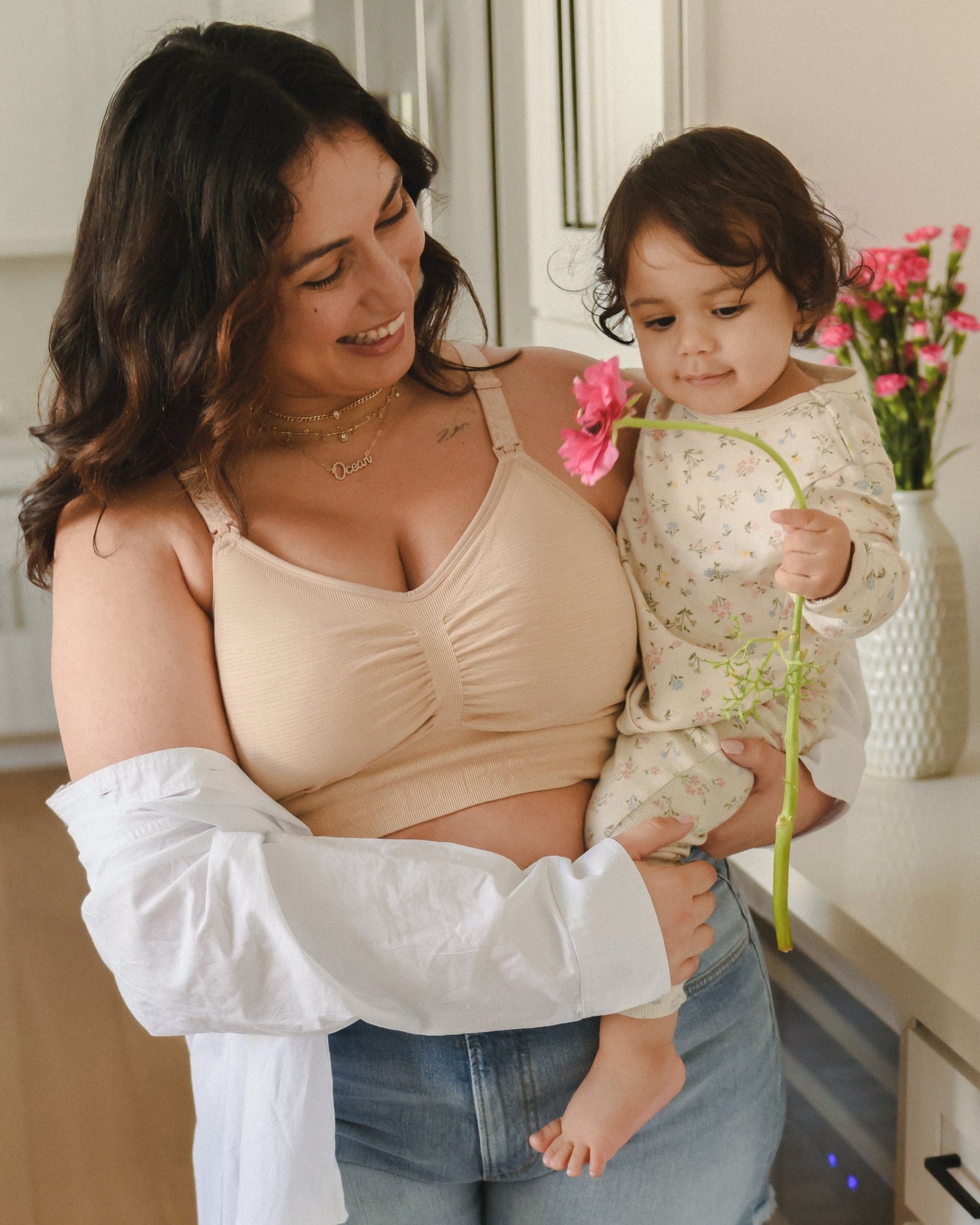 Kindred Bravely Sublime Hands-Free Pumping & Nursing Bra Beige
