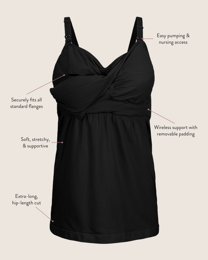 Kindred Bravely Sublime Hands-Free Pumping & Nursing Tank Black