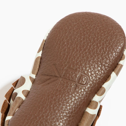 Freshly Picked Suede Cow Print Moccasin Baby Shoe