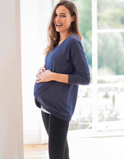 Sybil | Cotton Blend Maternity & Nursing Sweatshirt