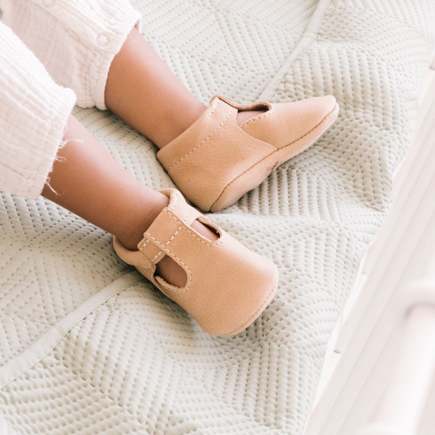 Freshly Picked Weathered Brown T-Bar Baby Shoe