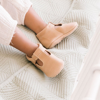 Freshly Picked Weathered Brown T-Bar Baby Shoe