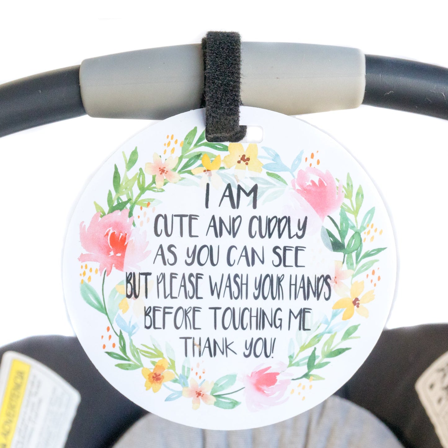 Three Little Tots I Am Cute No Touching Newborn Baby Sign