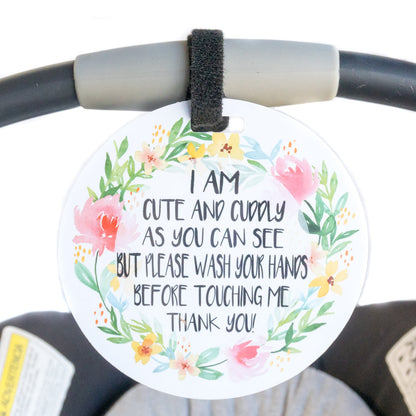 Three Little Tots I Am Cute No Touching Newborn Baby Sign