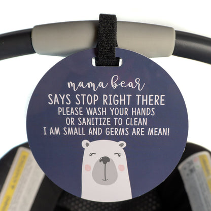 Three Little Tots Mama Bear Please Don't Touch My Baby Car Seat Sign Tag