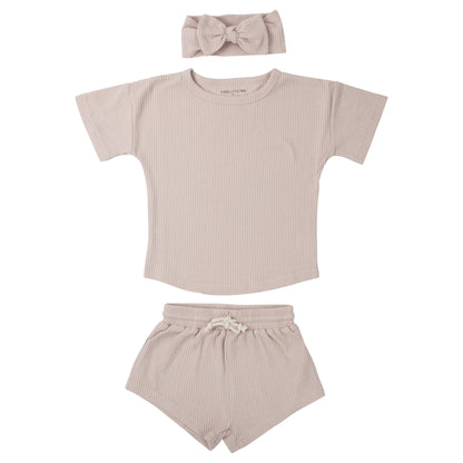 Three Little Tots Tan Waffle Set