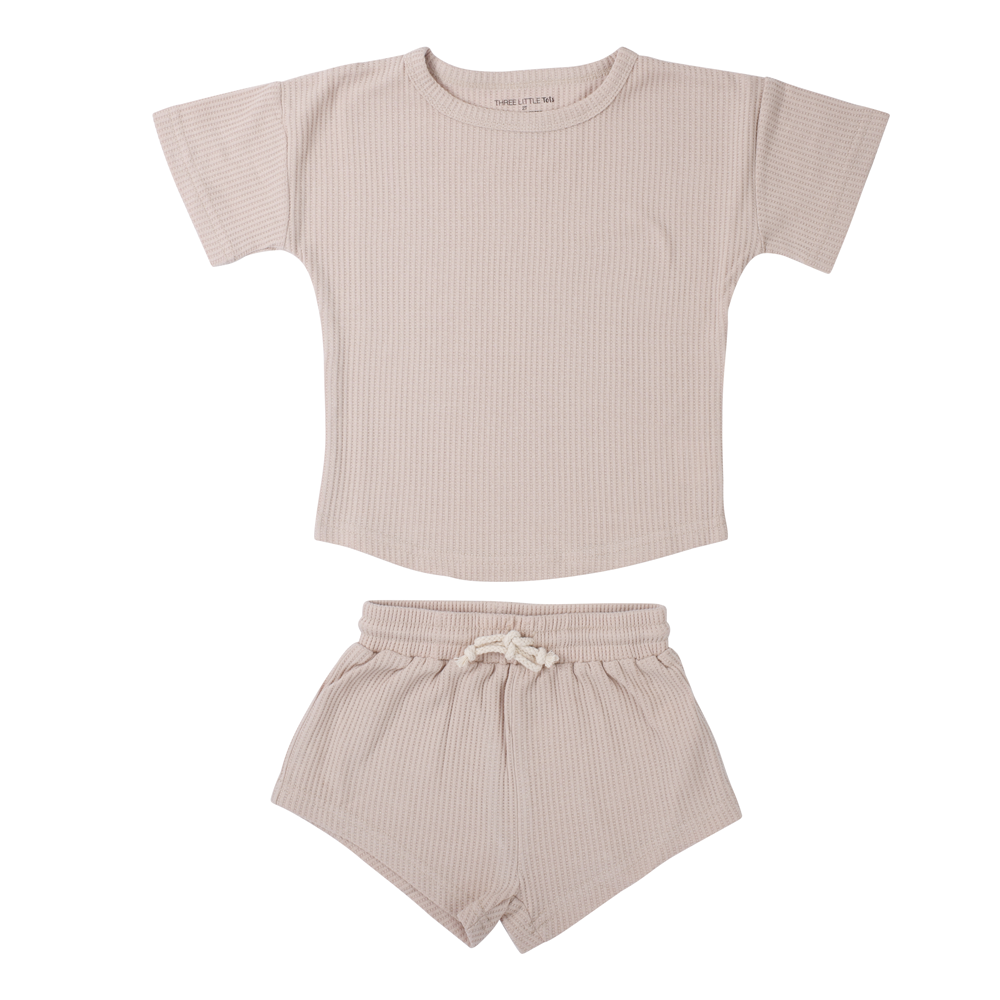 Three Little Tots Tan Waffle Set