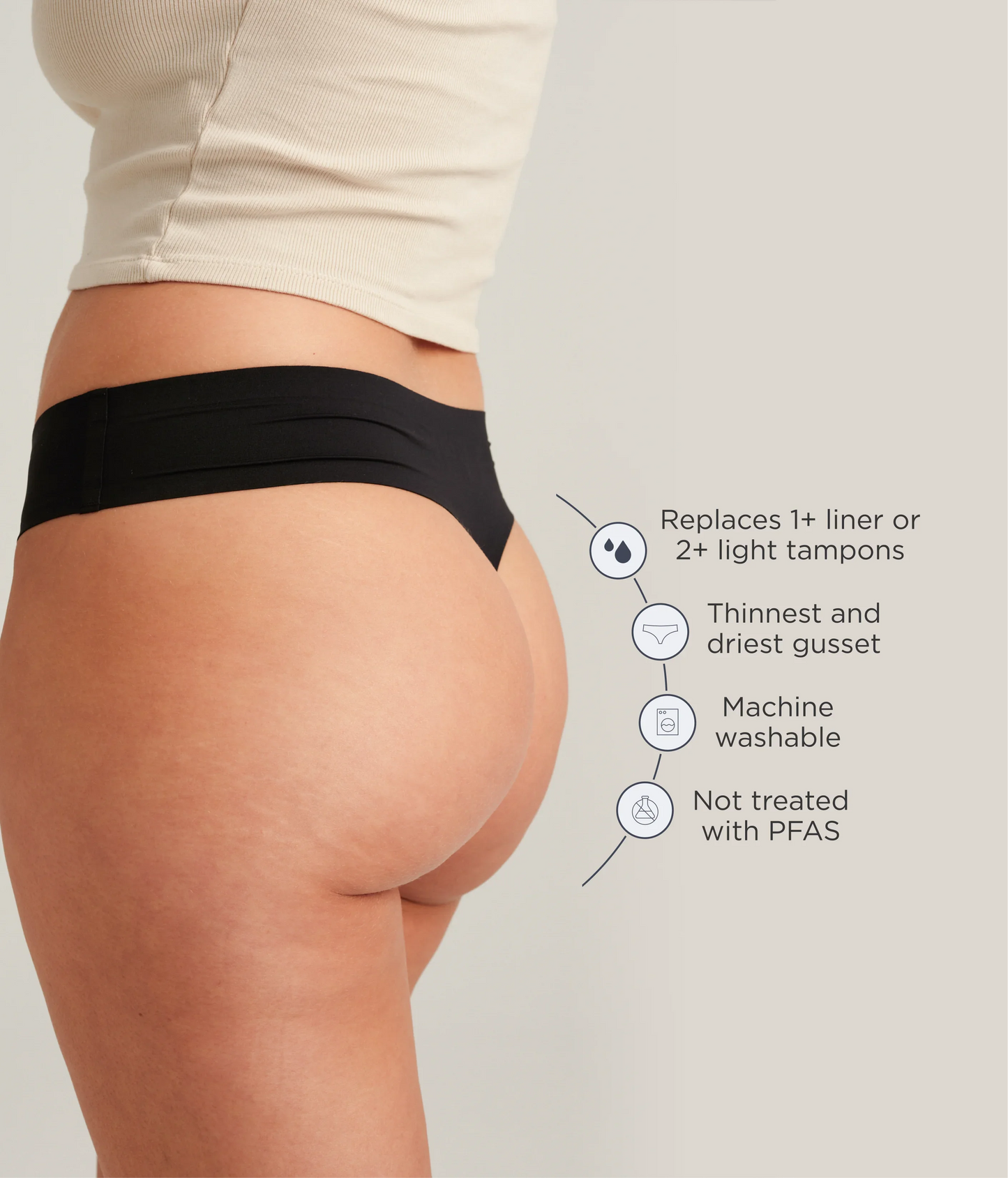 Saalt Leakproof Seamless Thong Period Underwear
