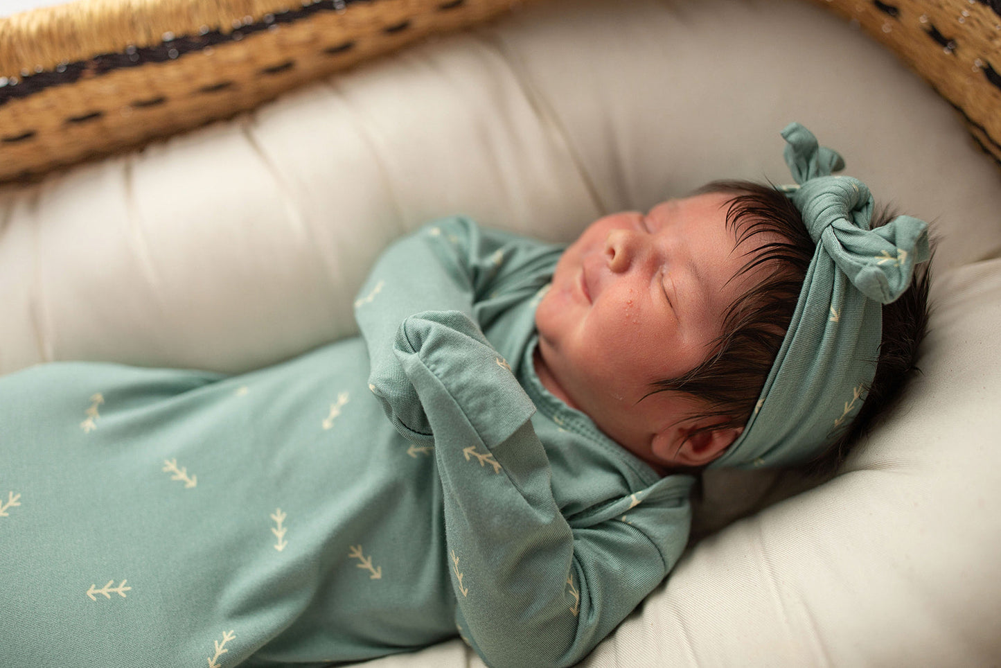 Three Little Tots Arrow Knotted Newborn Baby Gown