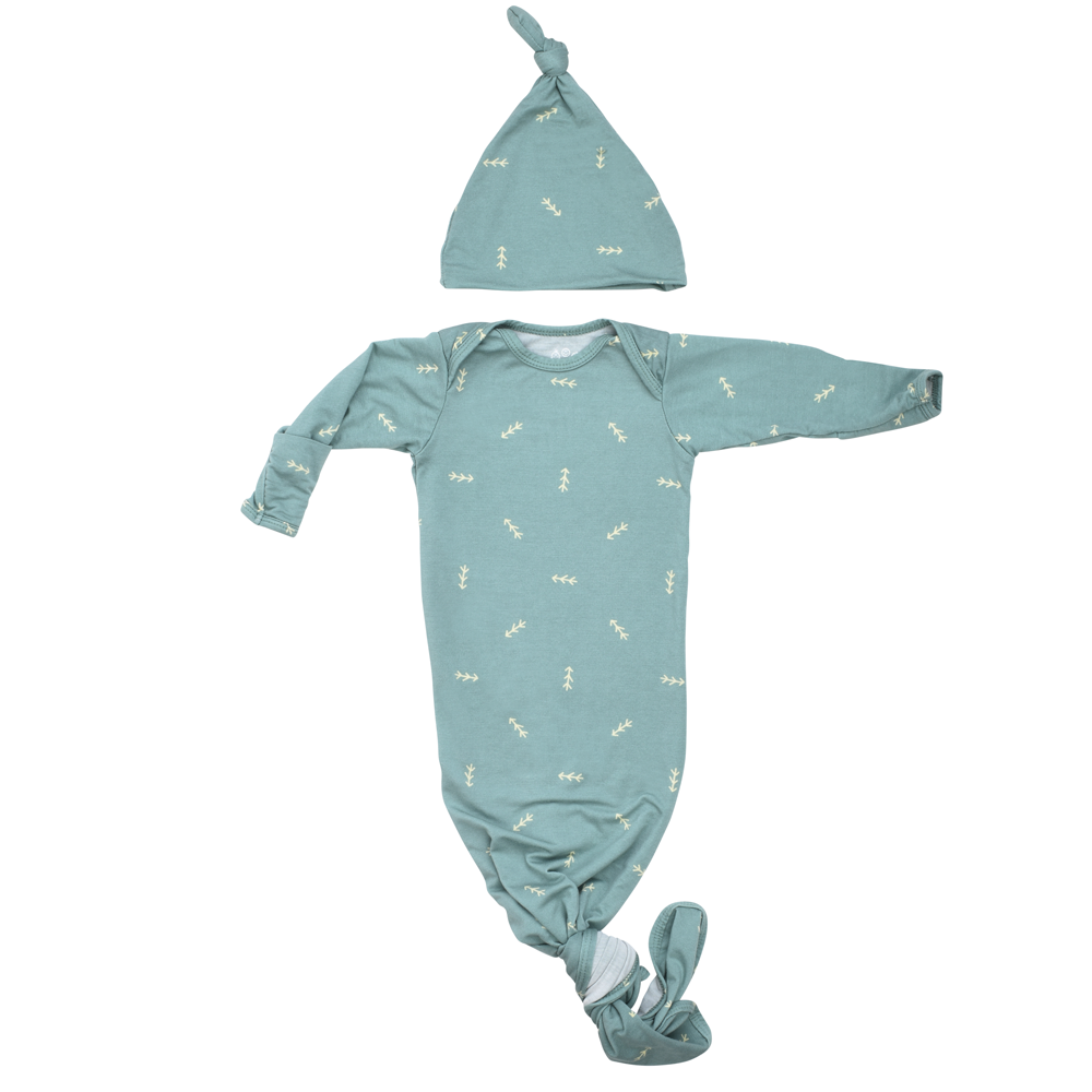 Three Little Tots Arrow Knotted Newborn Baby Gown