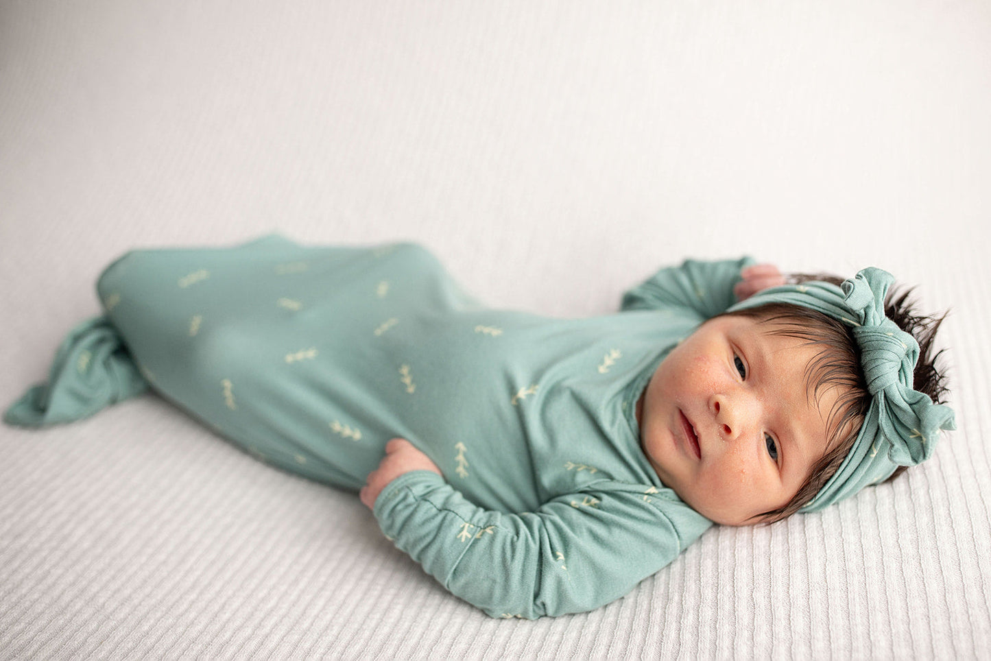 Three Little Tots Arrow Knotted Newborn Baby Gown