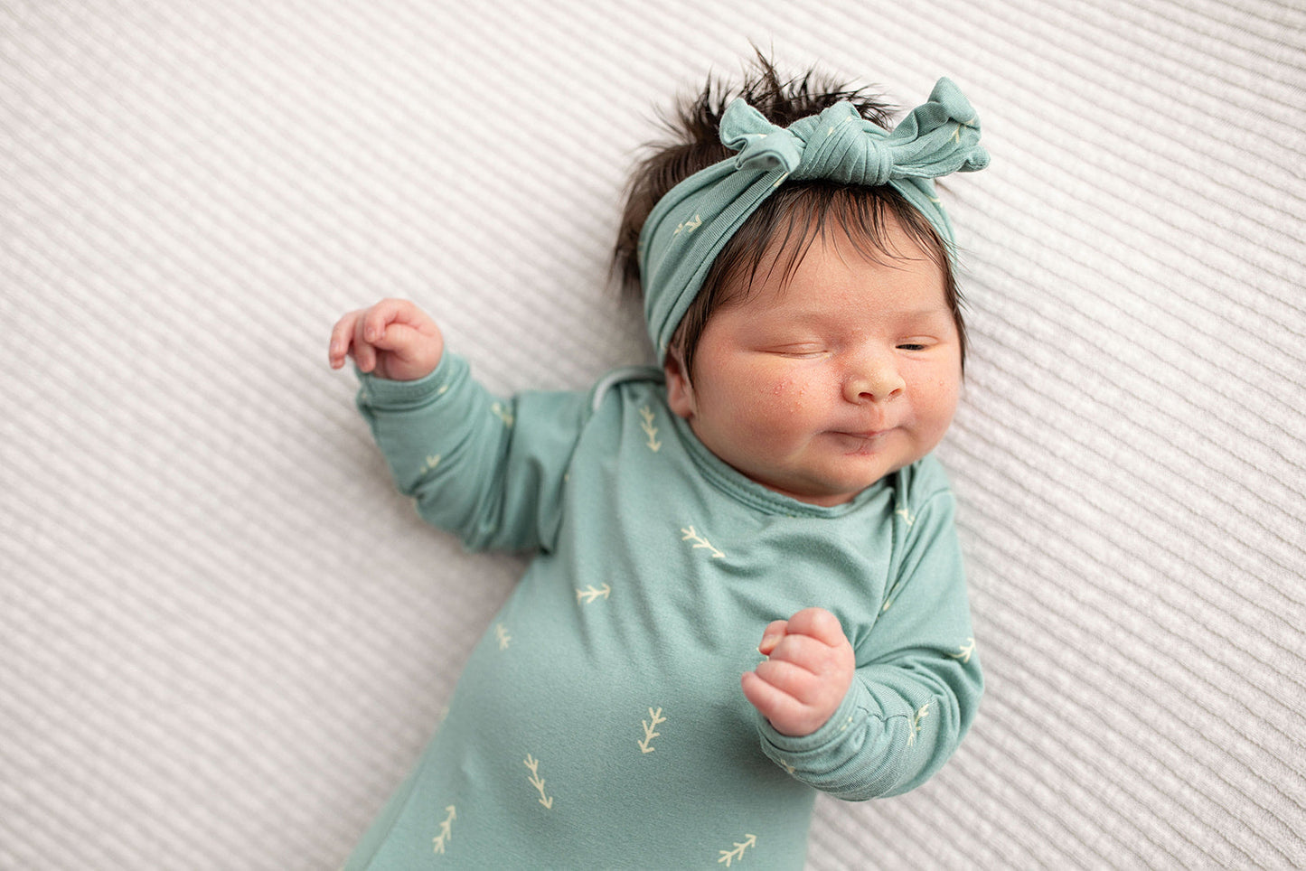 Three Little Tots Arrow Knotted Newborn Baby Gown
