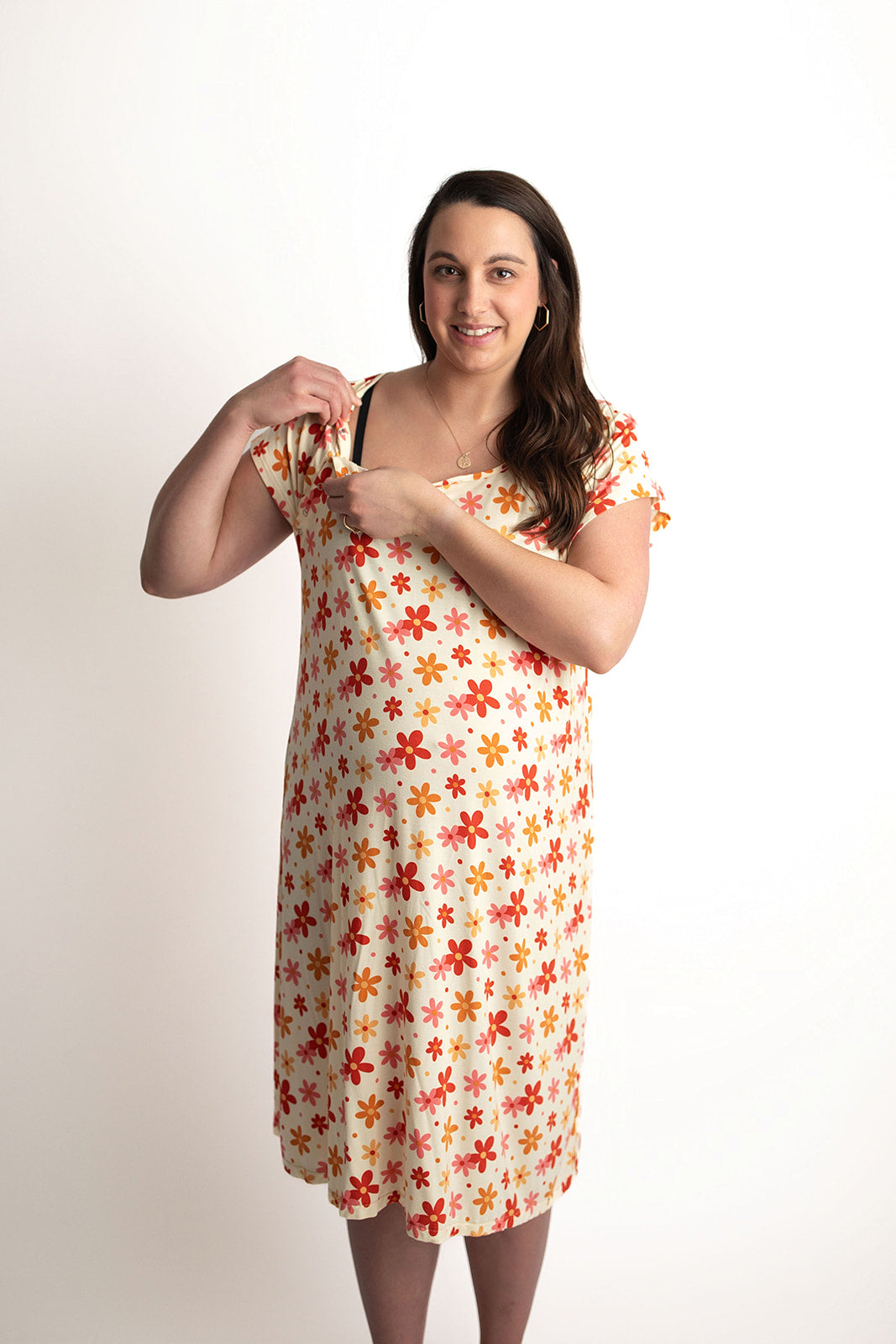 Three Little Tots 70s Groovy Mommy Labor and Delivery Nursing Hospital Gown