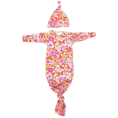 Three Little Tots Wild Child Knotted Newborn Baby Gown
