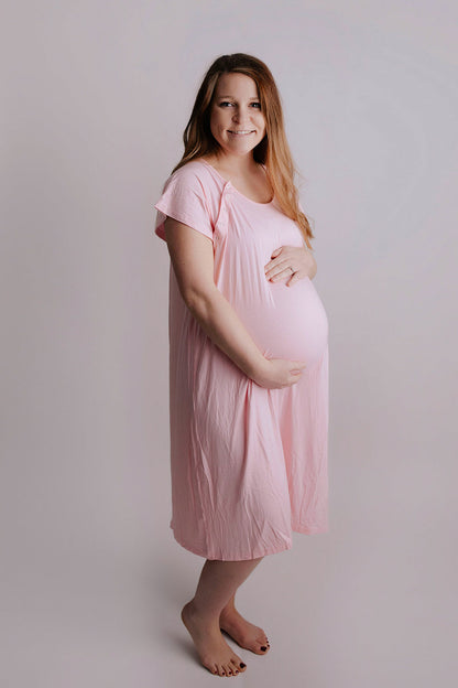 Three Little Tots Light Pink Labor and Delivery Nursing Hospital Gown