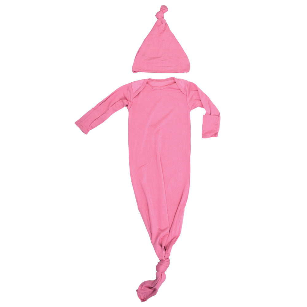 Three Little Tots Rose Knotted Newborn Baby Gown