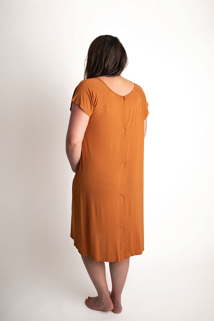 Three Little Tots Saddle Tan Mommy Labor and Delivery Nursing Hospital Gown