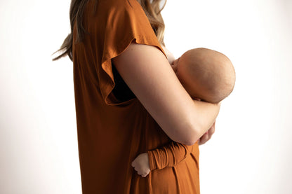 Three Little Tots Saddle Tan Mommy Labor and Delivery Nursing Hospital Gown