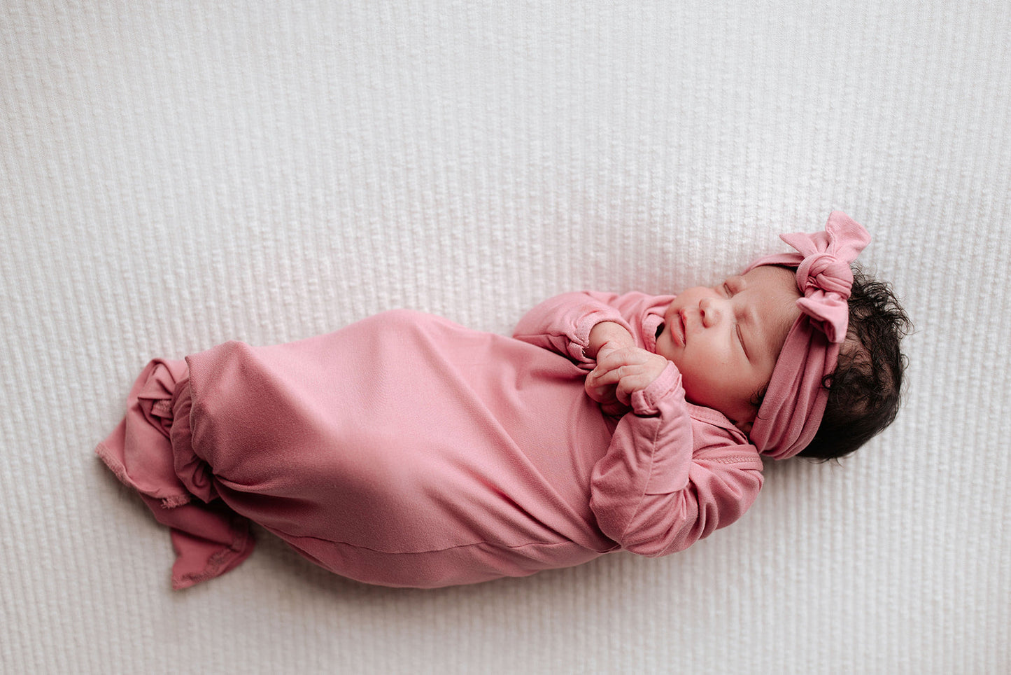 Three Little Tots Rose Knotted Newborn Baby Gown