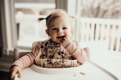Three Little Tots Floral Silicone Bib with Crumb Catcher