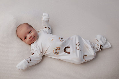 Three Little Tots Rainbow Newborn Knotted Baby Gown