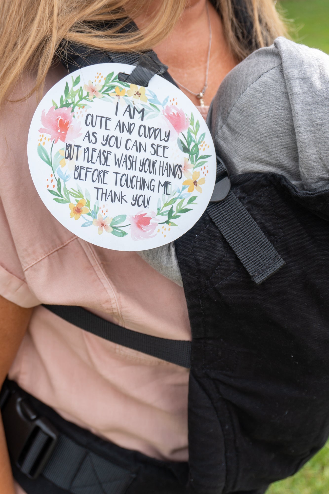 Three Little Tots I Am Cute No Touching Newborn Baby Sign