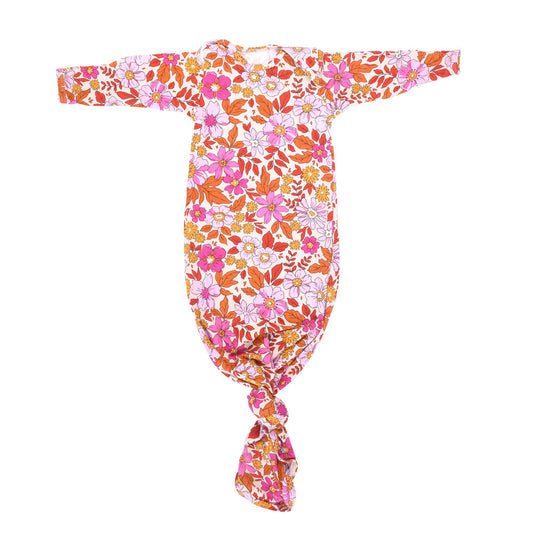 Three Little Tots Wild Child Knotted Newborn Baby Gown