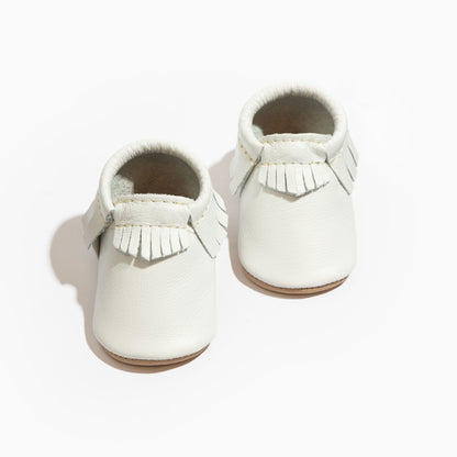 Freshly Picked Toasted Bright White Moccasin Baby Shoe