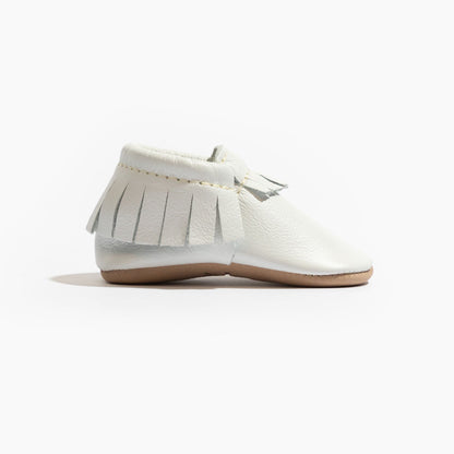 Freshly Picked Toasted Bright White Moccasin Baby Shoe