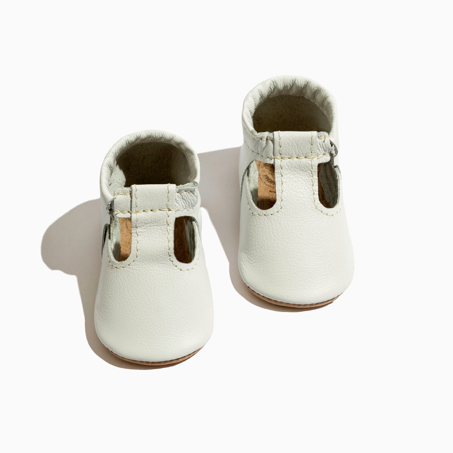 Freshly Picked Toasted Bright White T-Bar Baby Shoe