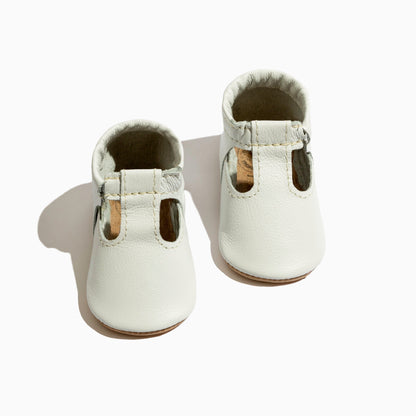 Freshly Picked Toasted Bright White T-Bar Baby Shoe