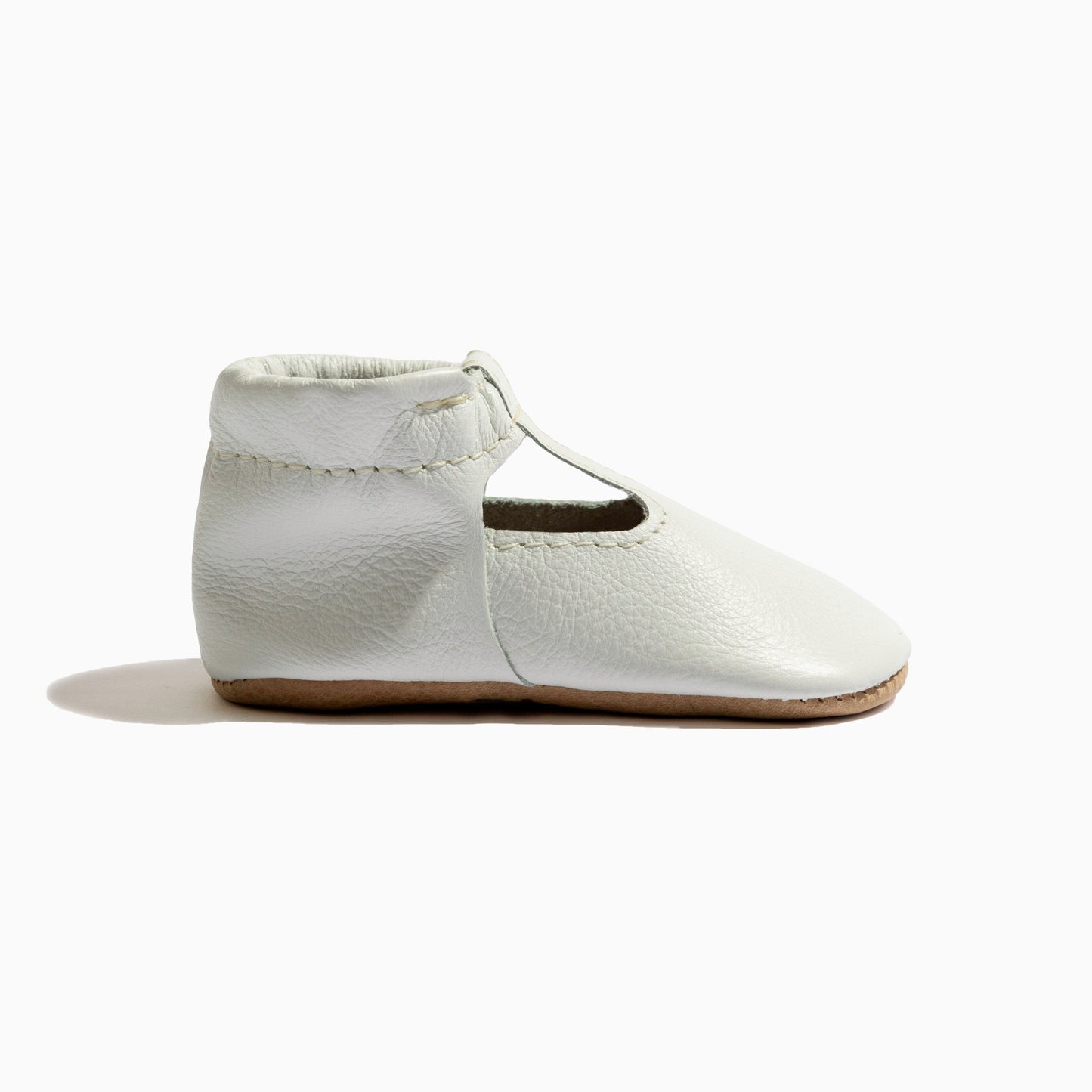 Freshly Picked Toasted Bright White T-Bar Baby Shoe