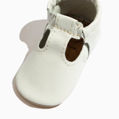 Freshly Picked Toasted Bright White T-Bar Baby Shoe