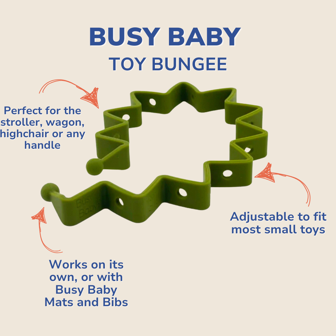 Busy Baby Toy Bungee Tether OLIVE