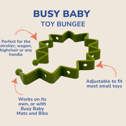 Busy Baby Toy Bungee Tether OLIVE