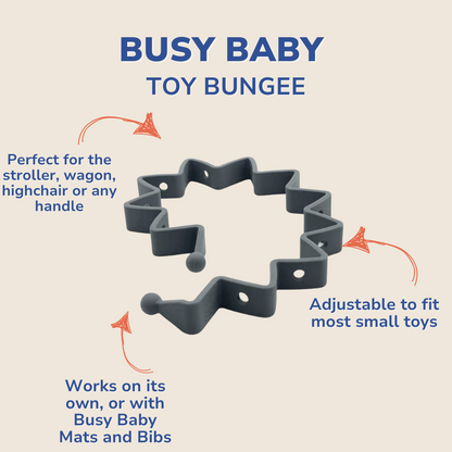 Busy Baby Toy Bungee Tether PEWTER