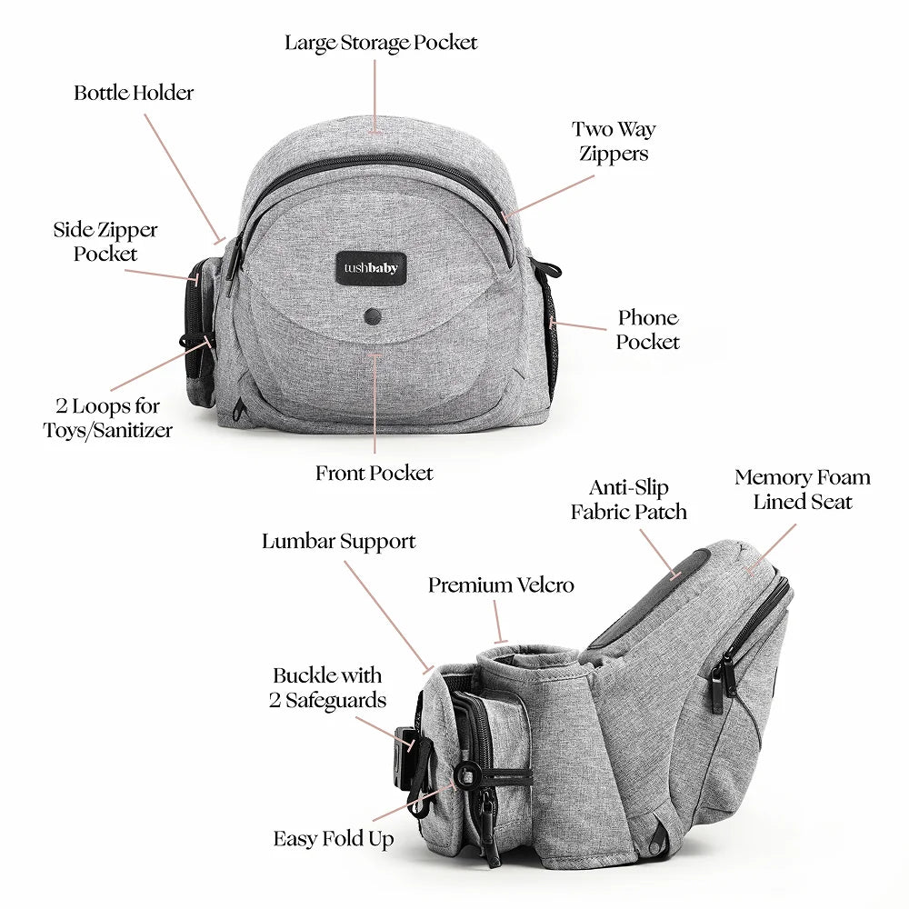 Tushbaby Hip Carrier - Ergonomic Baby Carrier & Hip Seat