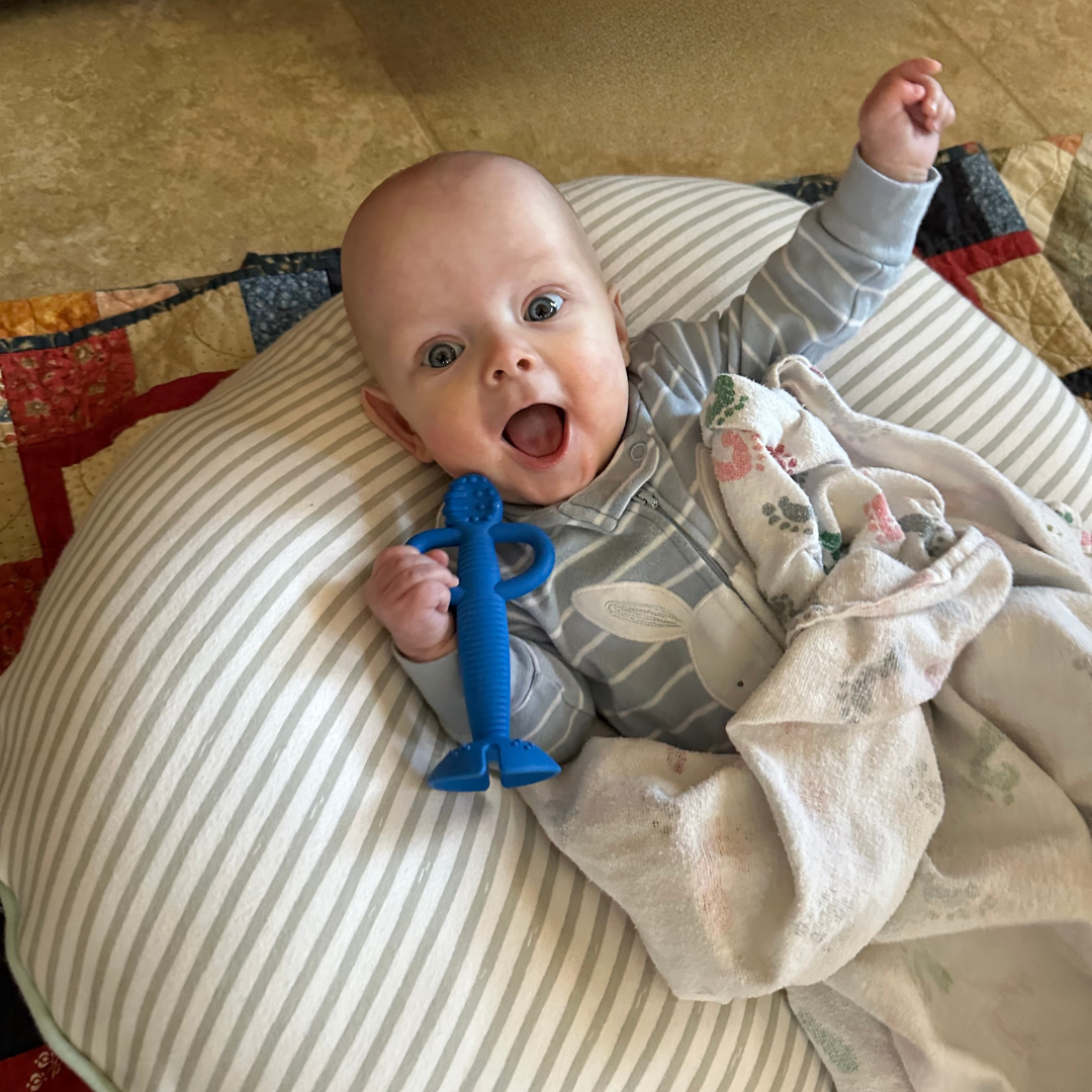 Busy Baby 2-in-1 Teether & Training Spoon BLUE