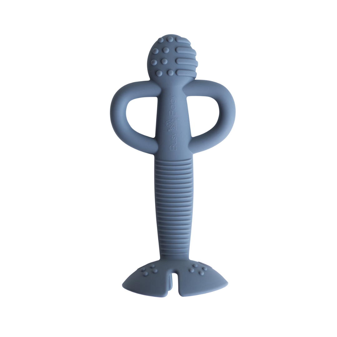 Busy Baby 2-in-1 Teether & Training Spoon PEWTER